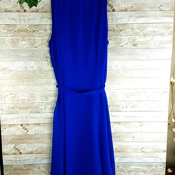 NWT, Roz & Ali, Electric blue dress with tucks, Length 40 Inches, Sz 14 - Picture 6 of 16